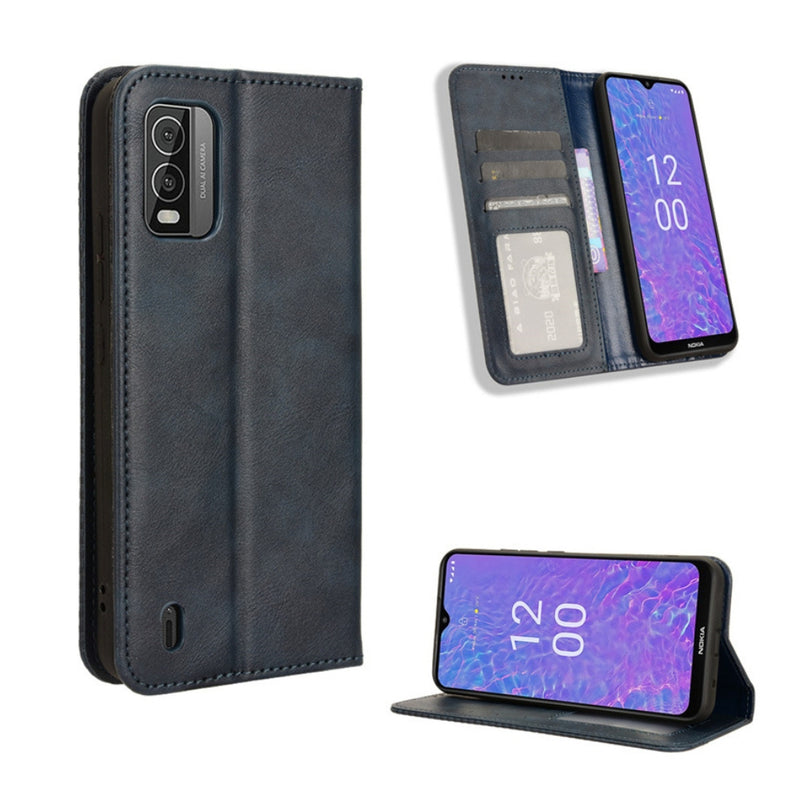 Load image into Gallery viewer, Nokia C210 - Magnetic Buckle Retro Texture Leather Phone Case
