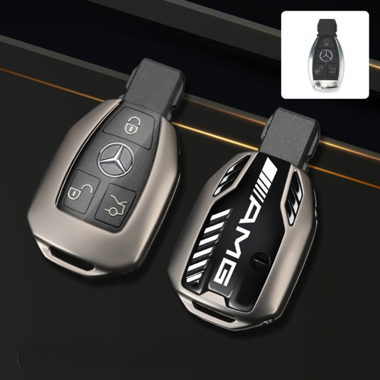 Mercedes Benz Carbon Fiber Metal Protective Car Key Fob Case Cover For Benz A, B, C, E, GLC, GLE