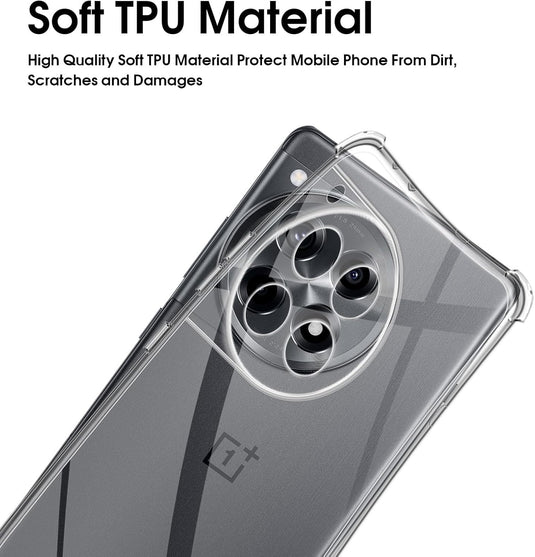OnePlus 1+12/12R - AirPillow Cushion Transparent Soft Clear TPU Four Corners Protective Case - Polar Tech Australia