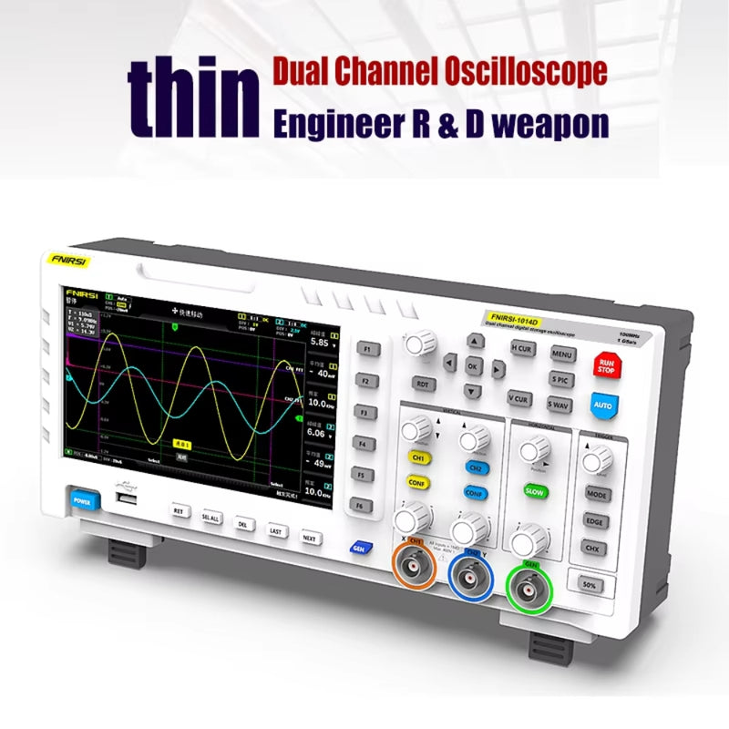 Load image into Gallery viewer, [1014D] FNIRSI Digital Oscilloscope 2 in 1 Dual Channel Input Signal Generator 100MHz* 2 Ana-Log Bandwidth 1gsa/S Sampling Rate
