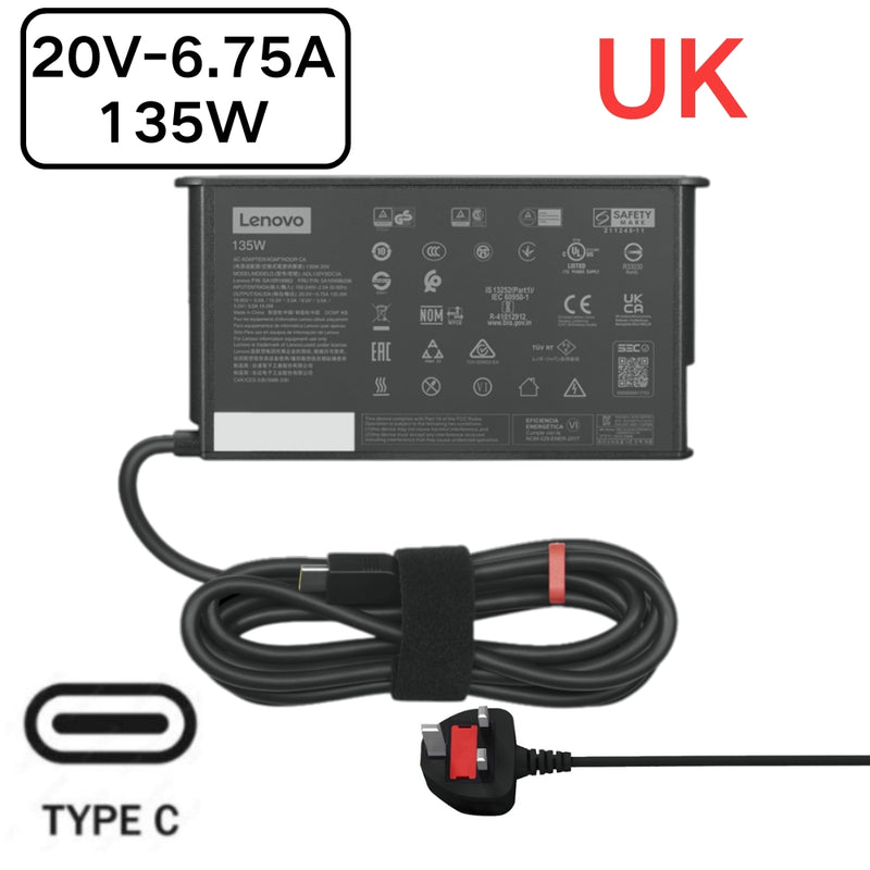 Chargez l&#39;image dans la visionneuse de la galerie, [20V-6.75A/135W][Type C] Lenovo Thinkpad Laptop AC Power Supply Adapter Charger - Polar Tech Australia
