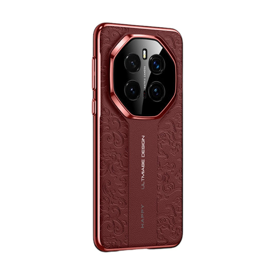 Honor Magic6 Pro (BVL-AN16, BVL-N49) - Cloud Dragon Pattern Plain Leather PC Phone Case