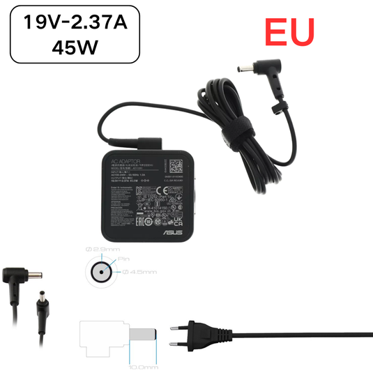 [19V-2.37A/45W][4.5x3.0 & 4.5×2.9mm] ASUS Vivobook 14 F1402 F1402ZA X1404 15 F1502ZA X1504 16 M1605 M1600 5 M1600 5 M11 5. 02ZA 605YA X1605ZA 17 X1702ZA Vivobook 14 OLED M1405 Laptop AC Power Supply Adapter Charger - Polar Tech Australia