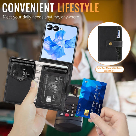 Samsung Galaxy Z Flip8 5G - MagSafe Magnetic Wallet Phone Case with Side Card Holder