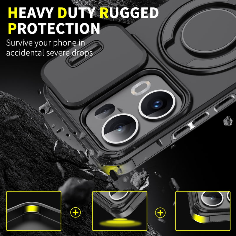 Cargue la imagen en el visor de la galería, [Built-in Stand][With Slide Lens Cover] OPPO Reno13 F 4G/5G - Anti-Drop Protective Shell Case - Polar Tech Australia
