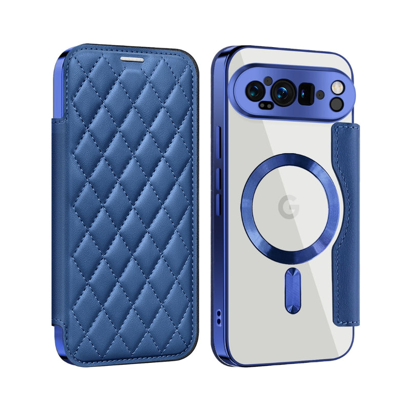 Chargez l&#39;image dans la visionneuse de la galerie, Google Pixel 10 / 10 Pro - Shield Magsafe RFID Anti-theft Rhombus Leather Phone Case
