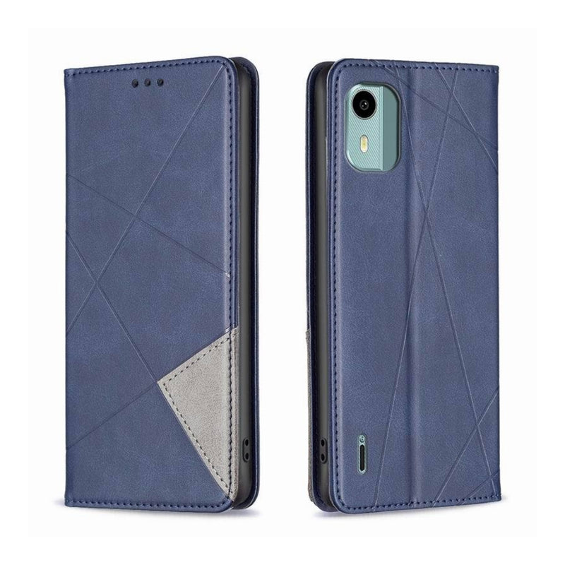 Load image into Gallery viewer, Nokia C21 - Rhombus Texture Magnetic Leather Phone Case
