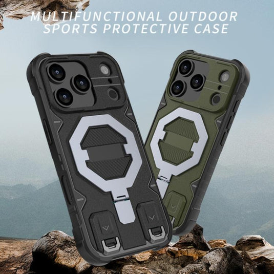 Apple iPhone 17 Pro - Shockproof MagSafe Holder Phone Case with Strap