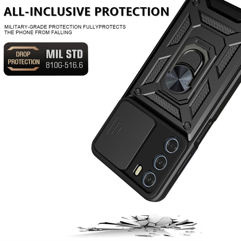 Load image into Gallery viewer, Motorola Moto G200 5G/Edge S30 - Heavy Duty Ring Holder Case with Shockproof &amp; Camera Guard Design
