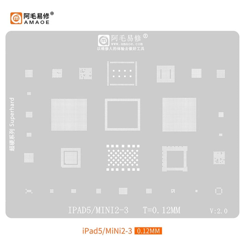 Load image into Gallery viewer, [Amaoe] [Stencil] BGA Reballing Solder Paste Stencil For iPad/iPad2/3/4/5/Air 2/PRO/iPad mini 1/2/3/4/ Soldering Mesh - Polar Tech Australia
