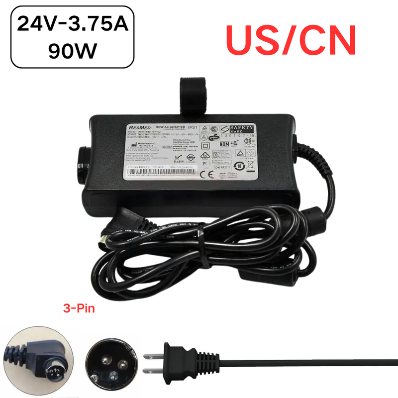 Load image into Gallery viewer, [24V-3.75A/90W][3-Pin] ResMed Res-Med CPAP and BiPAP Machines S9 369102 - AC Power Supply Cord Cable PS Charger Adapter - Polar Tech Australia
