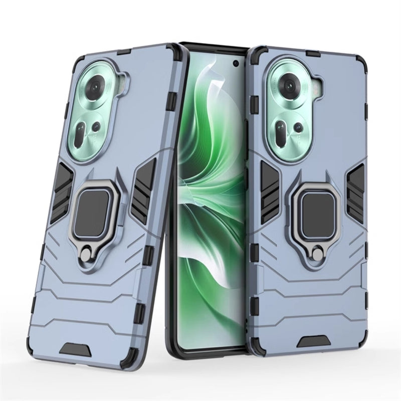 Chargez l&#39;image dans la visionneuse de la galerie, OPPO Reno11 5G (CPH2599) - Heavy Duty Armor Case With Ring Holder Stand - Polar Tech Australia
