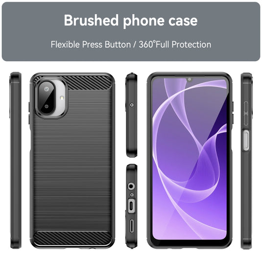Samsung Galaxy A07 4G (SM-A075) - Carbon Fiber Brushed Texture TPU Phone Case