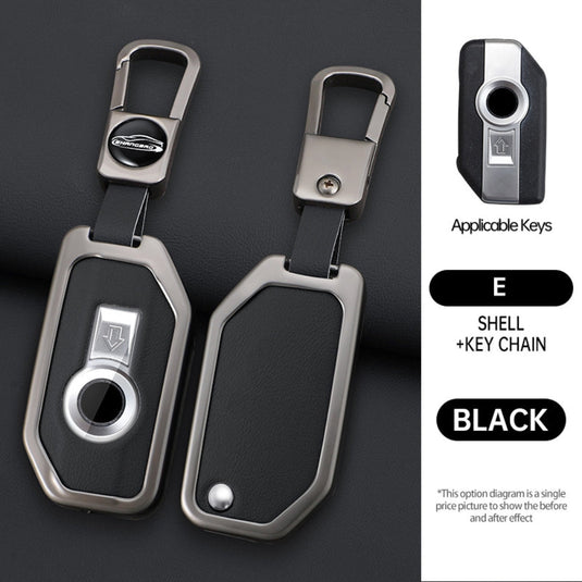 BMW Motorcycle Zinc Alloy + Leather Protection Car Key Fob Case Cover For R1200GS, R1250GS, R1200RT, K1600, K1600B