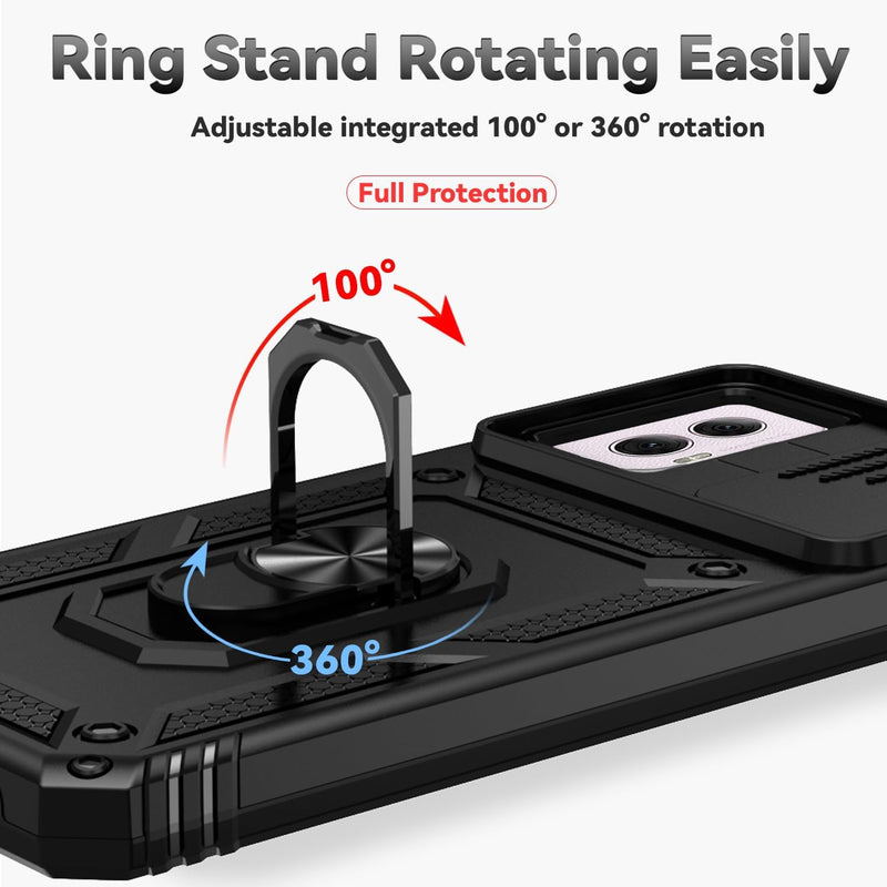 Cargue la imagen en el visor de la galería, [Magnetic Ring Kickstand][Slide Camera Cover] Motorola Moto G Power 2024 - Shield Shockproof Rugged Heavy Duty Case - Polar Tech Australia
