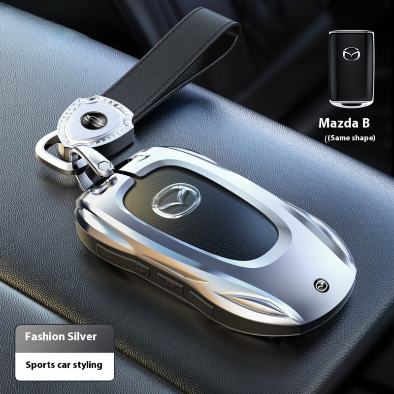 Chargez l&#39;image dans la visionneuse de la galerie, Mazda Stylish Metal Car Key Fob Case Cover For CX-5, CX-3, CX-30, CX-8, MX-5, Mazda3,6
