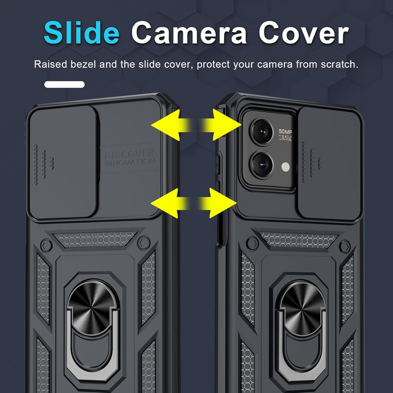 Cargue la imagen en el visor de la galería, [Magnetic Ring Kickstand][Slide Camera Cover] Motorola Moto G Stylus 5G 2023 - Shield Shockproof Rugged Heavy Duty Case - Polar Tech Australia

