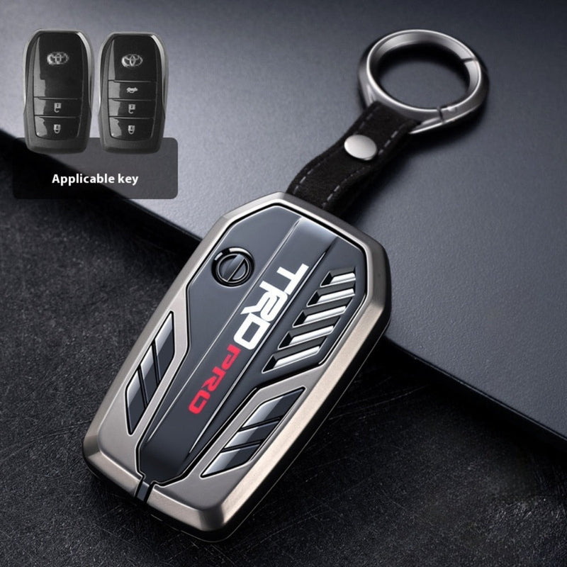 Chargez l&#39;image dans la visionneuse de la galerie, Toyota TRD Carbon Fiber Metal Car Key Fob Protective Case Cover For C-HR, Camry, RAV4, Avalon, Prius, Corolla, Highlander, GT86, Prado
