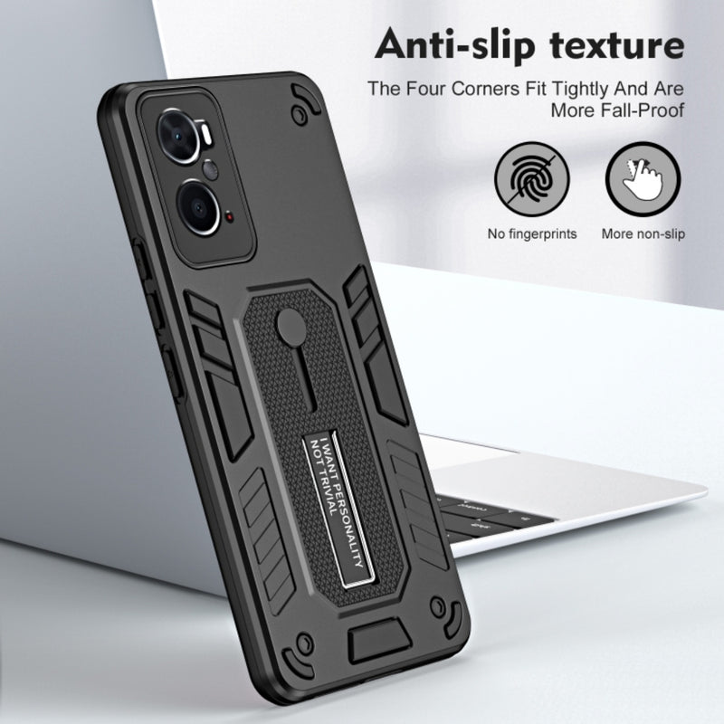 Chargez l&#39;image dans la visionneuse de la galerie, OPPO A96 4G / A76 4G / A36 4G / Realme 9i - Shockproof TPU &amp; Hard PC Back Cover with Retractable Hand Strap &amp; Lanyard - Polar Tech Australia
