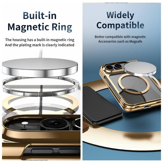 Apple iPhone Ultra - Clear Plated Magnetic Integrated Film Phone Case