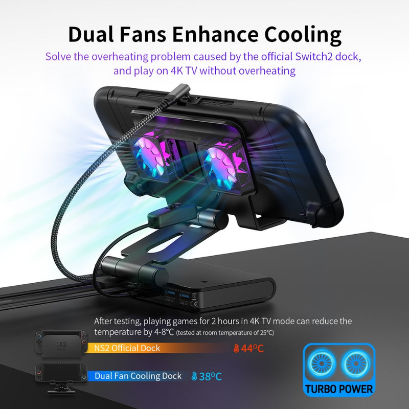 Load image into Gallery viewer, Nintendo Switch 2 - 100W Docking Station Cooling Fan Base Compatible with ROG Ally / Ally X / Steam Deck
