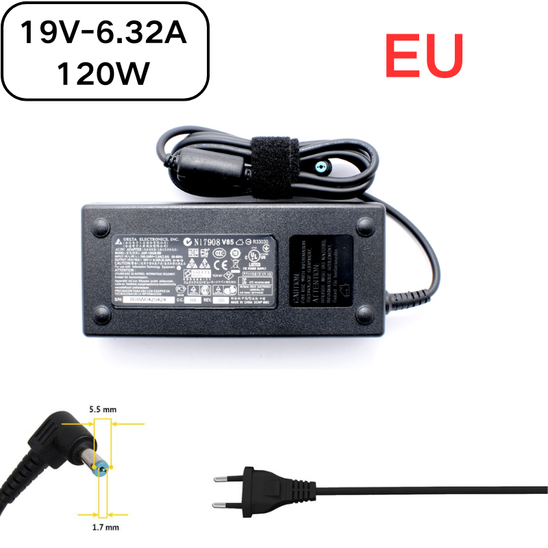 Chargez l&#39;image dans la visionneuse de la galerie, [19V-6.32A/120W][5.5x1.7] Acer Aspire 8940G 8950G 8951G Series Laptop AC Power Supply Adapter Charger
