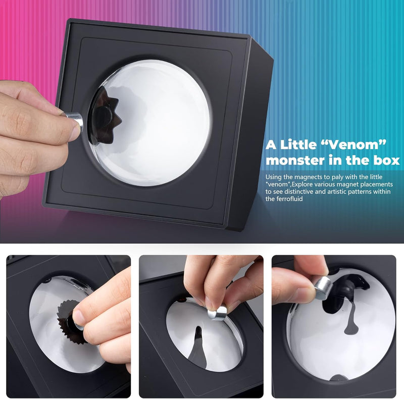 Chargez l&#39;image dans la visionneuse de la galerie, Ferrofluid Music Visualizer, Dancing Sound Sensitive，Ferrofluid Speaker Music Mate, Decorative RGB Light Ferrofluid Display Desk Toy for Table, Bedroom, Office, Study, Science Gift
