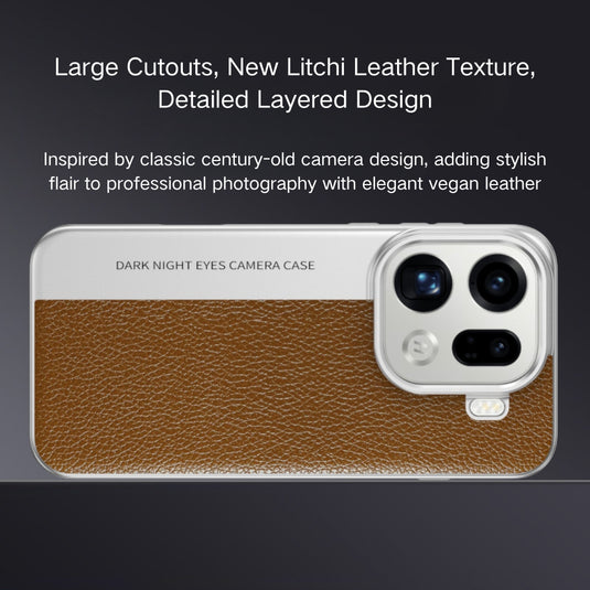 OPPO Find X9 Pro - Camera-Style Leather Texture Shockproof & Stylish Hard Shell