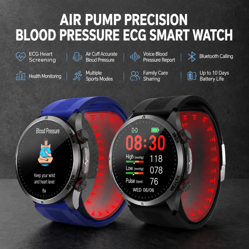 Load image into Gallery viewer, [Brand New] S26 Air Pump Blood Pressure Testing ECG Health Smart Watch, 1.39 inch Round Screen
