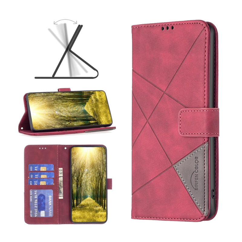 Load image into Gallery viewer, Apple iPhone 17 Air - Rhombus Texture Magnetic Leather Phone Case
