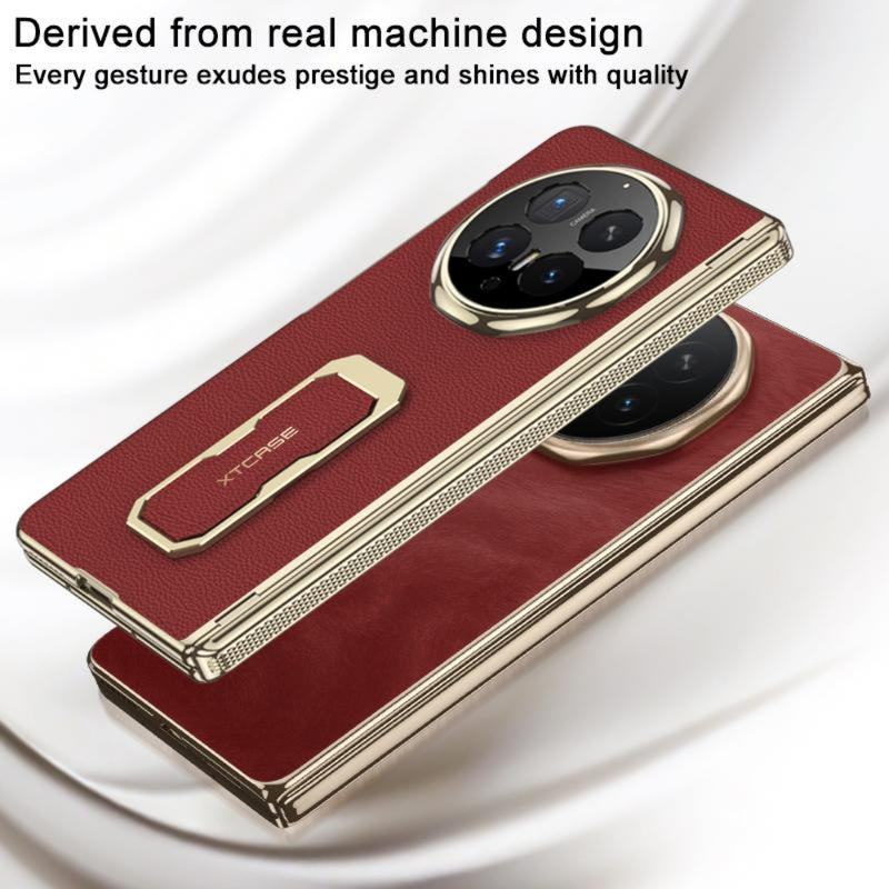 Load image into Gallery viewer, Honor Magic V6 - Magnetic Folding Hinge Leather Phone Case with Wristband &amp; Rotating Holder
