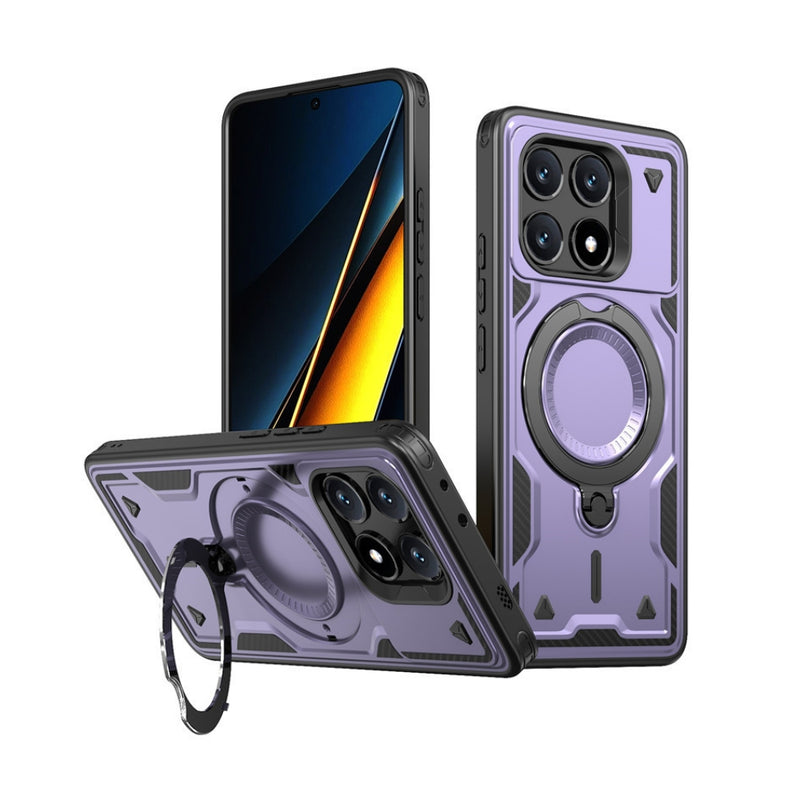 Load image into Gallery viewer, Xiaomi Poco X6 Pro - TPU+PC 2-in-1 Material Shockproof Protective Case with Metal Rotating Stand - Polar Tech Australia
