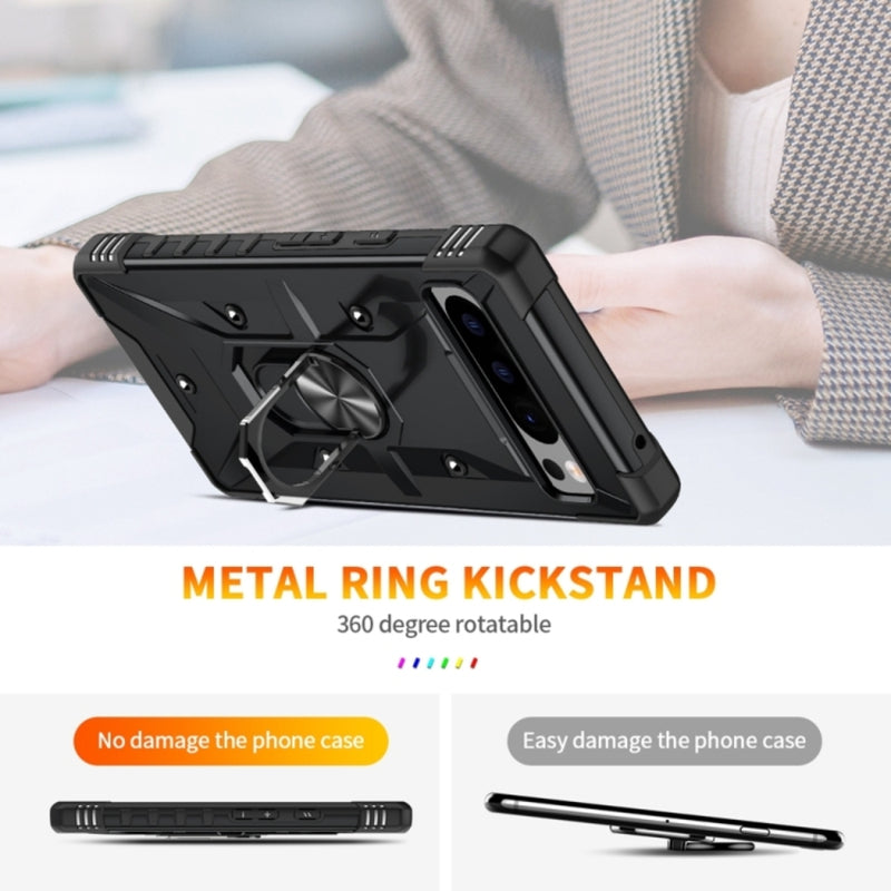Cargue la imagen en el visor de la galería, Google Pixel 8 Pro - Heavy Duty Armor Case With Ring Holder Stand
