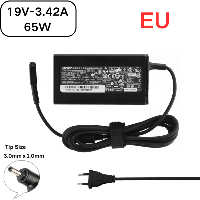 Load image into Gallery viewer, [19V-3.42A/65W][3.0x1.0 &amp; 3.0x1.1] Acer TravelMate X349-M P648-G3-M Laptop AC Power Supply Adapter Charger - Polar Tech Australia
