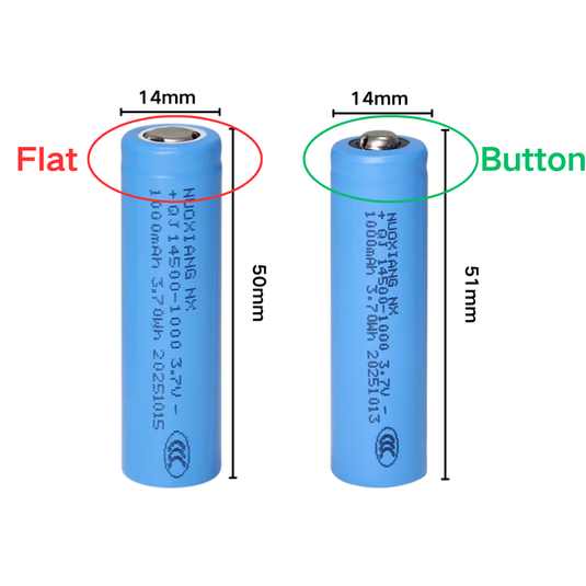 14500 1000mAh 3.7V-4.2V Rechargeable Li-Ion Battery - Polar Tech Australia