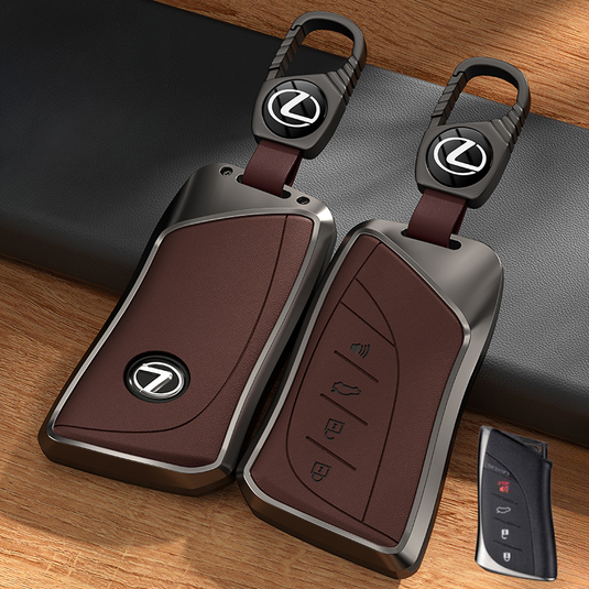 Lexus Aluminum Alloy + PU Leather Car Key Fob Case Cover For ES200, ES300h, RX350h, RX300, NX200, NX260 - Polar Tech Australia
