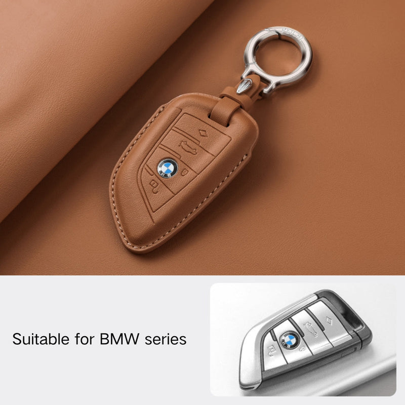 Load image into Gallery viewer, BMW Leather Car Key Fob Case Cover For 1, 2, 3, 5, 7 Series, X1, X3, X5, X6, X7, ix1, ix40, ix50, i8
