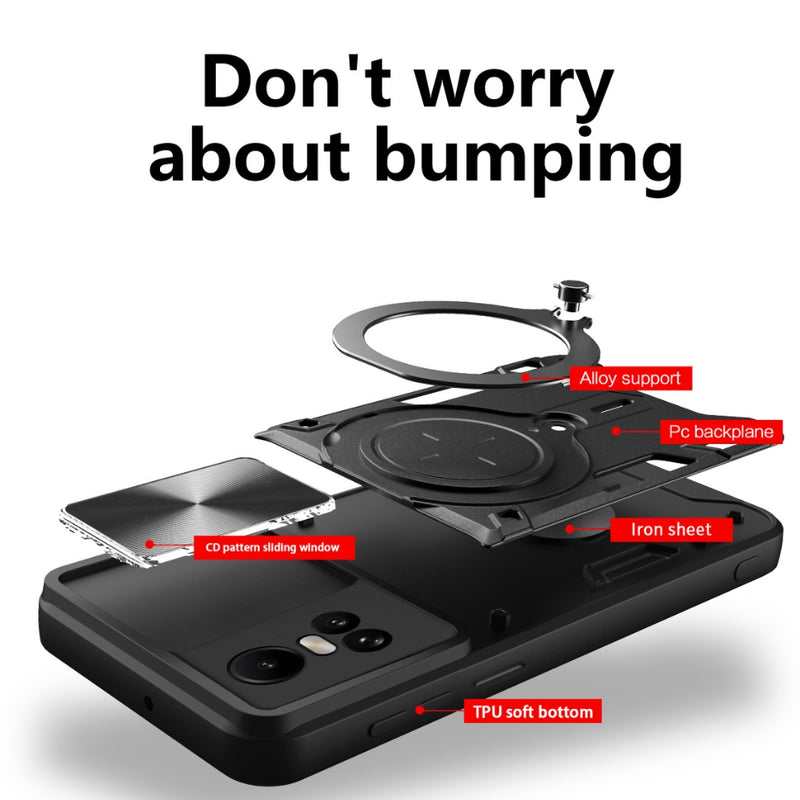 Cargue la imagen en el visor de la galería, [Built-in Stand][With Slide Lens Cover] OPPO Reno10 Pro+ 5G  (PHU110, CPH2521) - Anti-Drop Protective Shell Case - Polar Tech Australia
