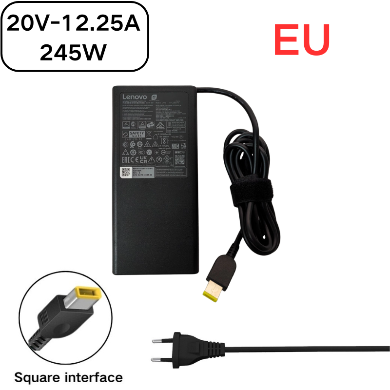 Cargue la imagen en el visor de la galería, [20V-12.25A/245W][Yellow Square Slim Tip][Slim GaN] Lenovo Legion Pro 5 16IAX10 / Legion 5 15IRX10 / LOQ 17IRX10 2025 Gaming Series - Laptop AC Power Supply Adapter Charger
