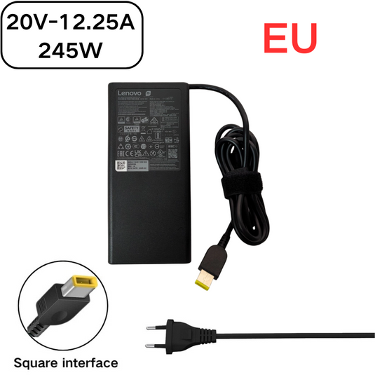 [20V-12.25A/245W][Yellow Square Slim Tip][Slim GaN] Lenovo Legion Pro 5 16IAX10 / Legion 5 15IRX10 / LOQ 17IRX10 2025 Gaming Series - Laptop AC Power Supply Adapter Charger