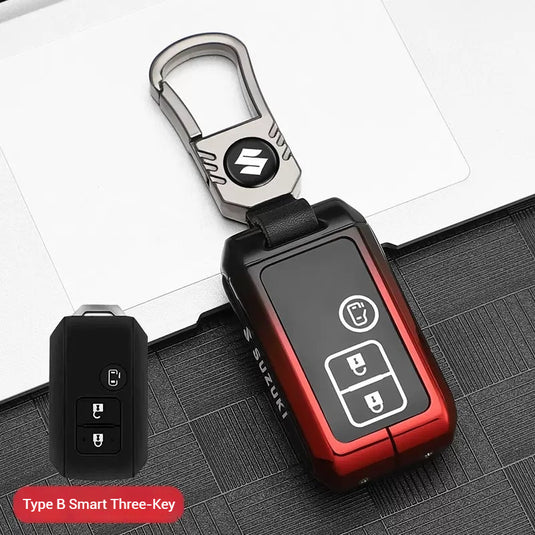 Suzuki Zinc Alloy + Silicone Car Key Fob Case Cover For Dzire, Ertiga, Vitara, Brezza, Baleno, HustlerJimny,