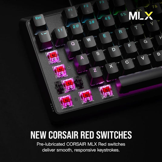 CORSAIR K70 CORE RGB Mechanical Gaming Keyboard - CORSAIR Red Linear Keyswitches - Sound Dampening - Media Control Dial - iCUE Compatible - Polar Tech Australia