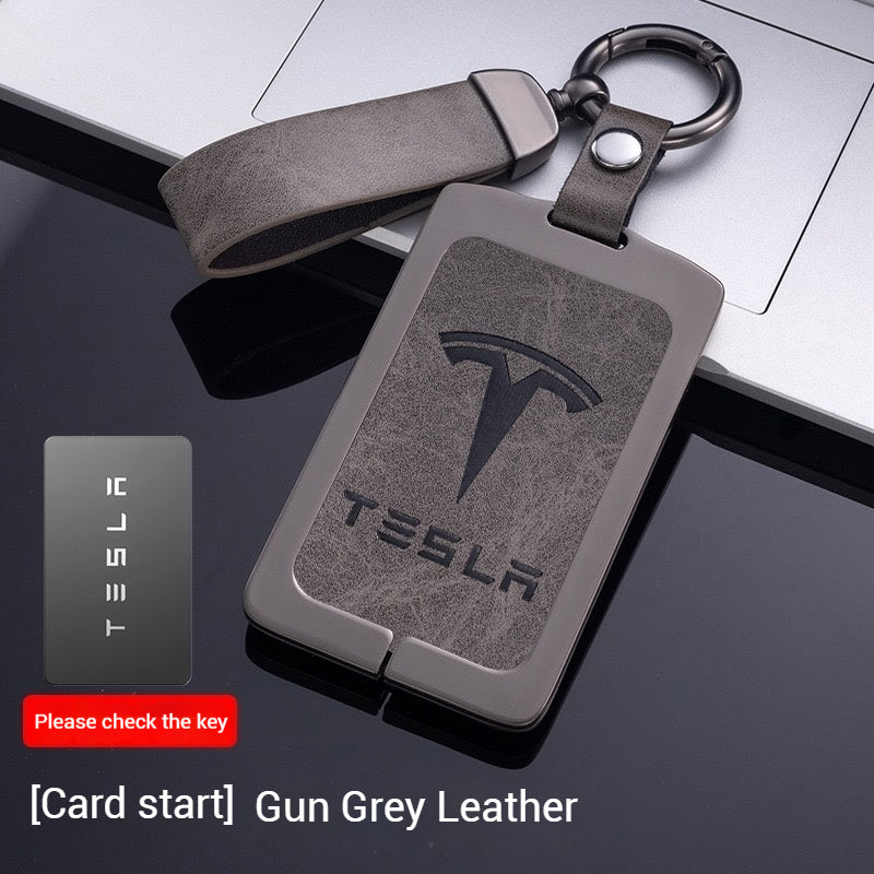 Chargez l&#39;image dans la visionneuse de la galerie, Tesla Metal + PU Leather Smart Key Card Case for Model 3, S, Y, X
