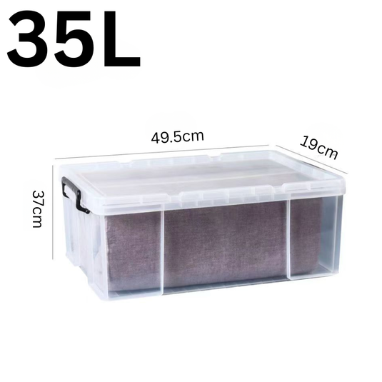 [4Pcs Set] Heavy Duty Extra Thick 17L 25L 40L 60L Clear Food Grade Stackable Plastic Storage Bins Box Container With Lid - Polar Tech Australia