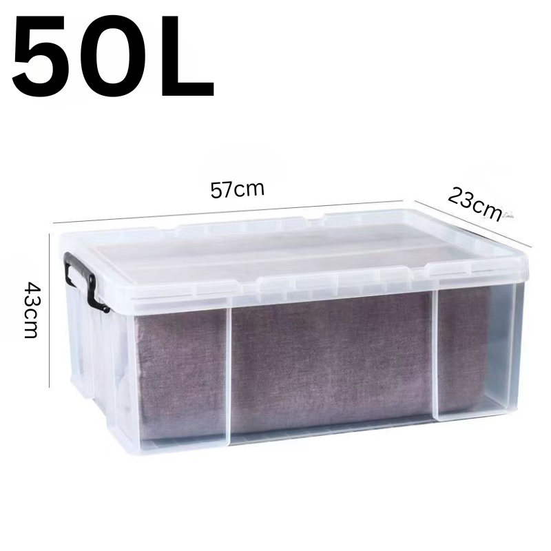 Load image into Gallery viewer, [50L] Heavy Duty Extra Thick Clear Food Grade Stackable Plastic Storage Bins Container Box With Lid - Polar Tech Australia
