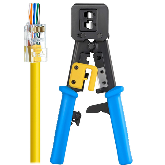 [Pass Through] Portable Self-adjusting RJ45 / RJ11 / RJ12 6P / 8P - Crimping Pliers Wire Cable End Sleeve Ferrule Cutter Crimper Network Ethernet Internet Cable Clamp Tool