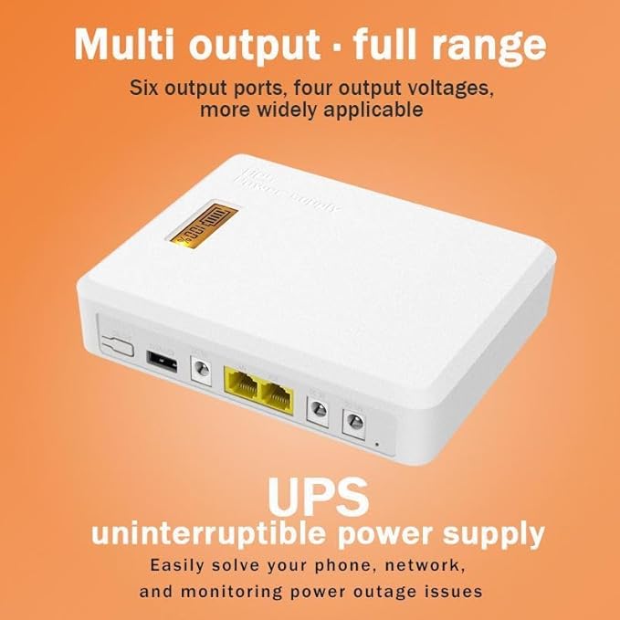 Load image into Gallery viewer, [6000mAh] Universal Mini UPS Battery Backup For WIFI Router, Modem, POE Switch, Security Camera CCTV &amp; Alarm &amp; Attendance Machine LED Light
