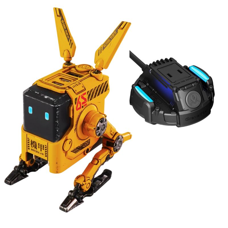 Cargue la imagen en el visor de la galería, GravaStar Power Strip + GravaStar 65W USB C Charger, Alpha65 Robot Fast GaN Charger Block, 3-Port Fast Power Adapter, Foldable Compact Wall USB C Charge
