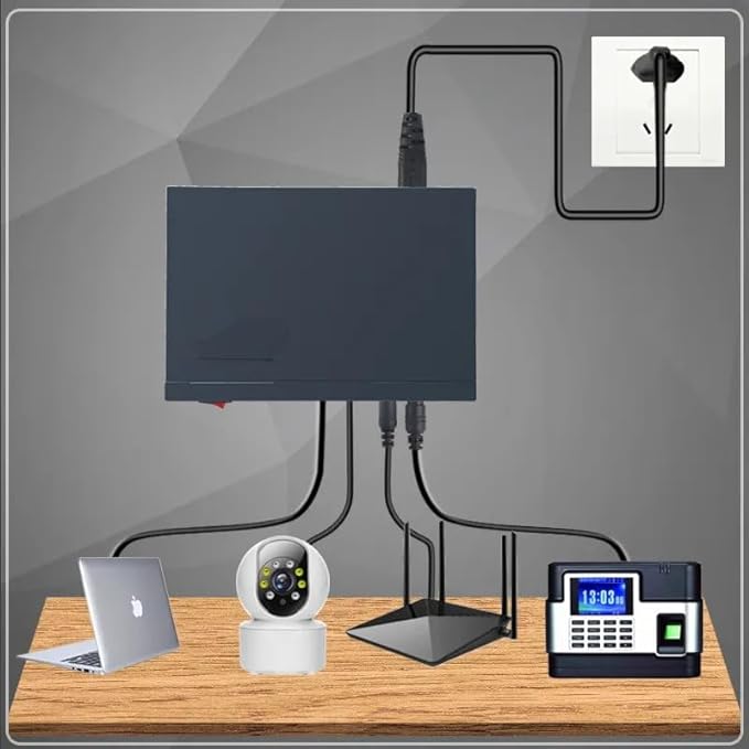 Load image into Gallery viewer, [12000mAh] Universal Mini UPS Battery Backup For WIFI Router, Modem, POE Switch, Security Camera CCTV &amp; Alarm &amp; Attendance Machine LED Light - Polar Tech Australia

