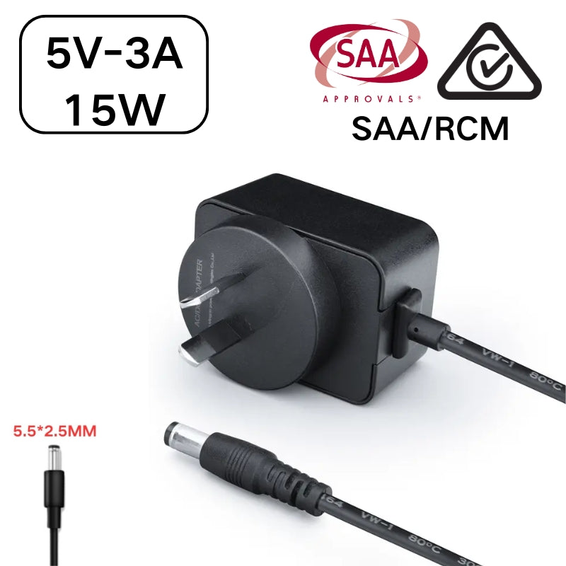 Load image into Gallery viewer, [SAA/RCM][5V][5.5x2.5 &amp; 5.5x2.1] Universal Computer/Monitor/LED Strip/Light Module/Speaker/CCTV/Router/Camera - Power Supply Adapter Wall Charger

